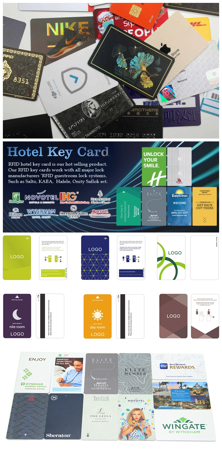 Silver Plastics Products Metal Business Card with Custom Company Logo VIP Membership, Hotel Key PVC Plastic Card