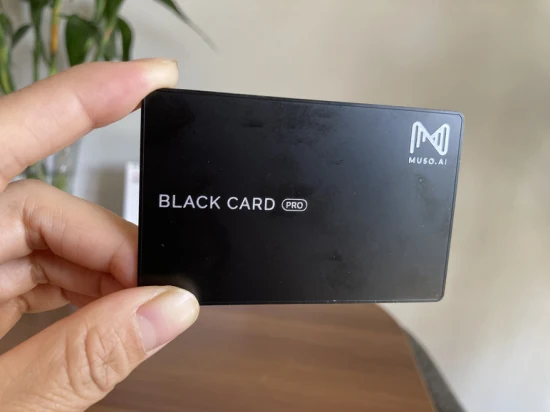 高品質メタルカード、プロモーションポイントカード、アクセス制御用ブラックRFID磁気カード